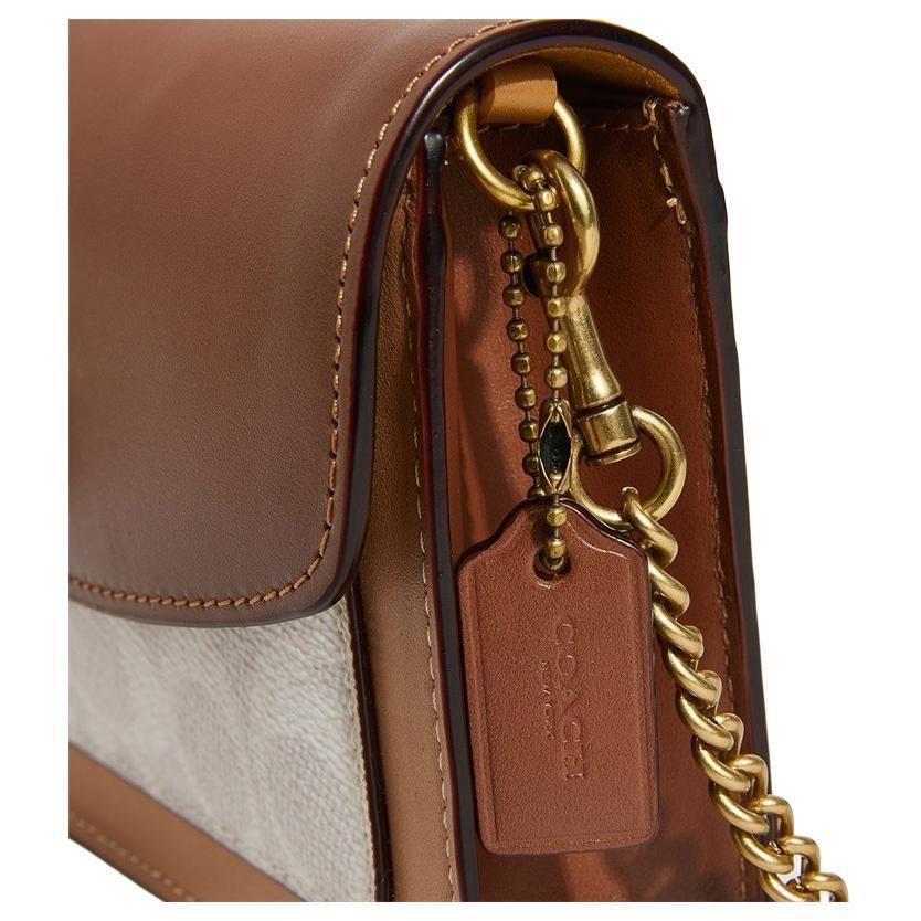 COACH PARKER Coated Canvas With Refined Calfskin Shoulder Bag, Crossbody Bag Small Women's Brown Monogram 1680-B4R7F