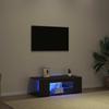 TV Cabinet Black Oak Effect 90 x 39 x 30 cm Particleboard