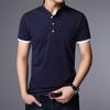 Мужская футболка-поло с коротким рукавом в стиле business casual, летняя, удобная, дышащая, однотонный топ