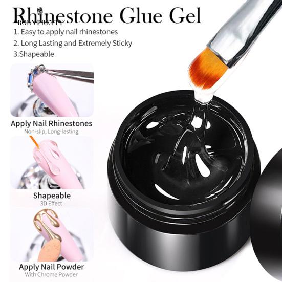 5 г Клей для дизайна ногтей Сильные ингредиенты Быстросохнущий Липкость Безопасный длительный эффект Паста для ювелирных изделий Протирание Бесплатно Стразы Ювелирные изделия Клей для дизайна ногтей