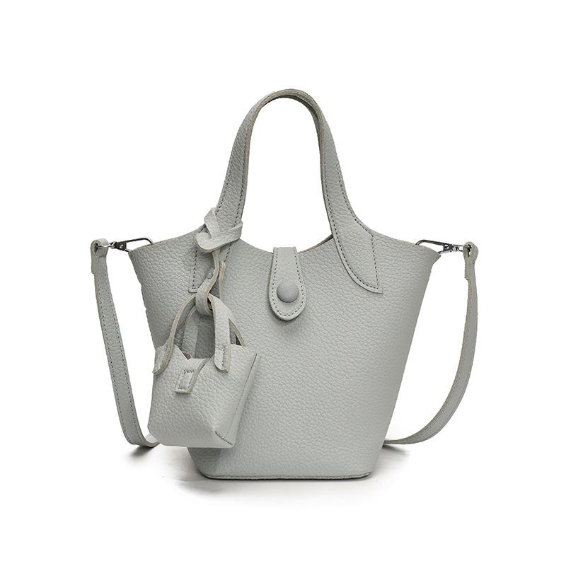 Корейская популярная простая и высококлассная сумка-корзина для овощей с узором личи, нишевый дизайн, модная и универсальная женская сумка-мессенджер