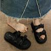 Thick-soled One-word Slippers for Women To Wear Summer New Bows with Skirts Fashionable Beach Sandals