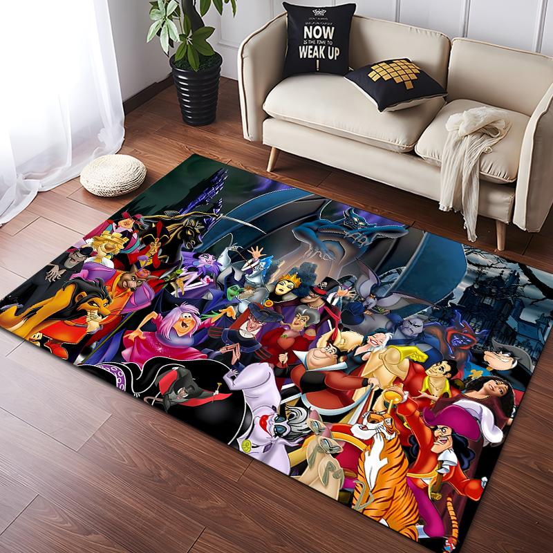 3D HD Villains Cartoon Carpet LivingRoom Bedroom Sofa Doormat Home Decor Mat Non-slip Floor Rug Luxury Gifts for Kids and Adults