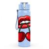 1PC Red Cherry Lips Print 750ml Color Plastic Sports Water Bottle Leakproof Flip Straw Lid Suitable for Sports Office Home Use