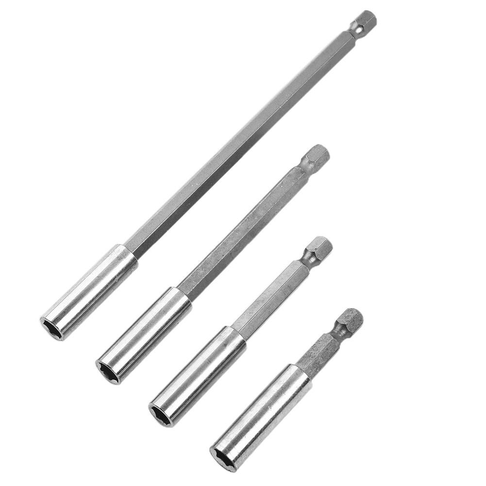 Набор магнитных держателей бит 60/75/100/150 мм, удлинитель 1/4" с шестигранным хвостовиком