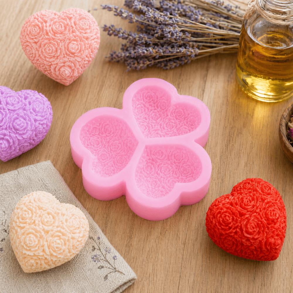 Rose Flower Shape Heart Shaped Mold Silicone Material Chocolate Mould Cake Decoration