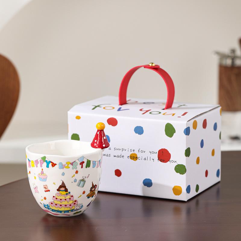 Шляпа Кружка Мультяшная Керамическая Кружка Милая Кружка Подарок на День Рождения Кружка для Пары Креативная Кружка