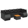VidaXL Salon de Jardin avec Coussins 8 pcs, Canapés de Terrasse, Ensemble de Meubles de Patio, Mobilier d'Extérieur, Noir 3224914
