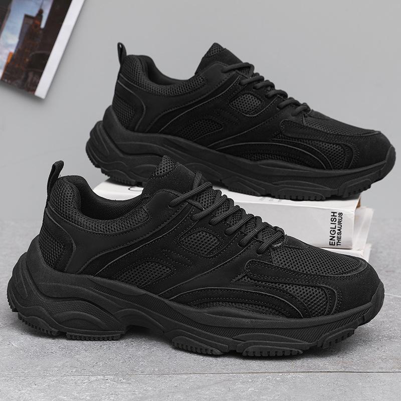 Men's Shoes 2025 New Mesh Breathable Sneakers Non-slip Soles Leisure Travel Black Dad Trendy Shoes Work Shoes