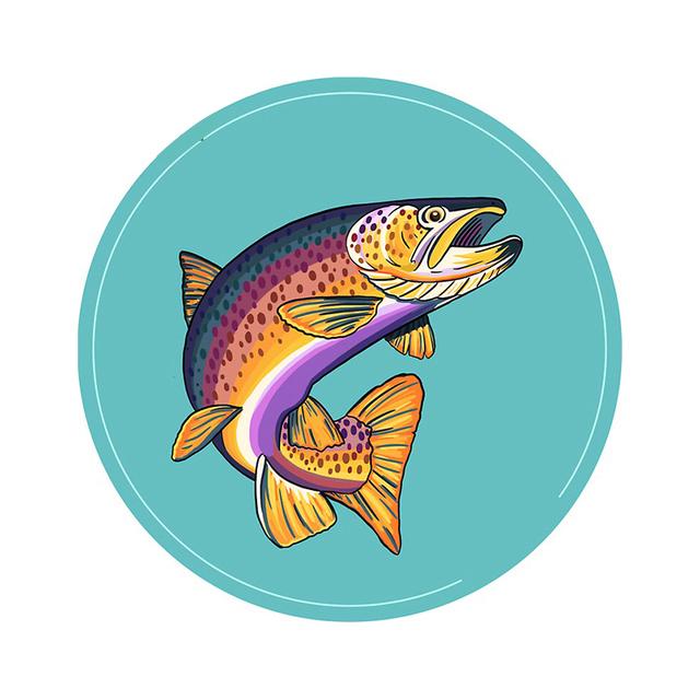 J519 # наклейка с дикой коричневой форелью на автомобиль, виниловая наклейка, водонепроницаемые декоративные наклейки для автомобиля