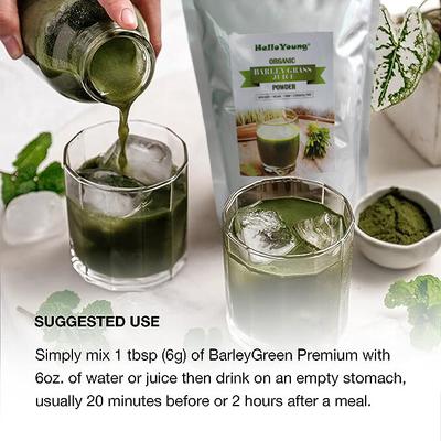 250 г Порошок ростков ячменя Зеленый Органический Сорт Церемониальный Натуральный Премиум Детокс