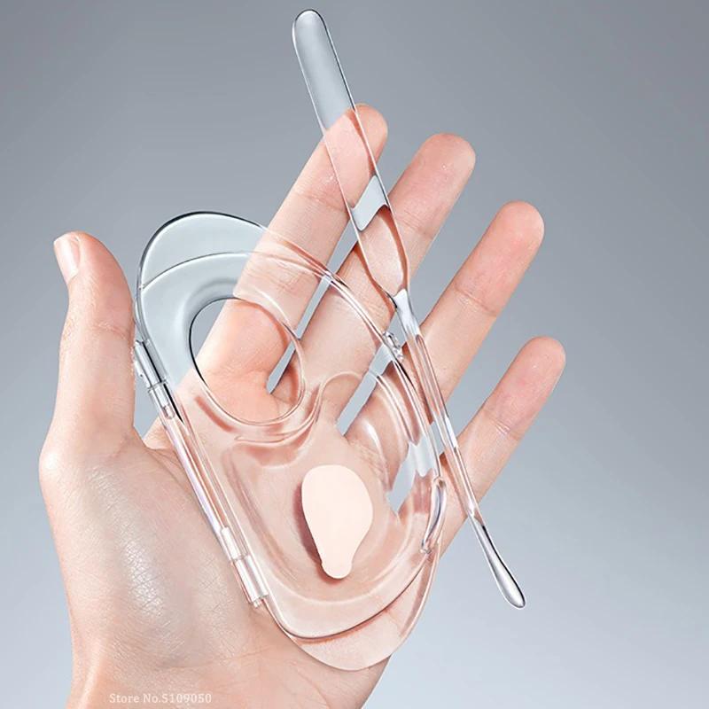 Foldable Liquid Foundation Palette Makeup Tool Kit Mixing Cream Rod Set Spatula Mixing Stick Storage Tray Cosmetic Tool