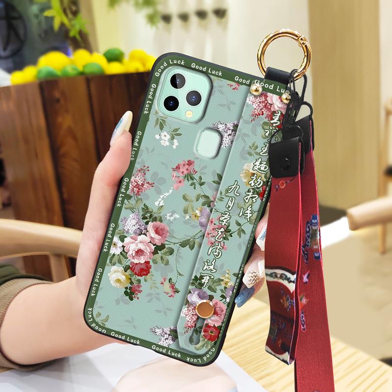 Fashion Ring Phone Case For Oukitel C22 Elderly lady Protective Lanyard Anti-dust Shockproof Waterproof Chinese style