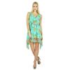 Bimba Women Asymmetrial Short Mini Dress Summer Clothing Floral Beach Wear