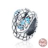 WOSTU 925 Silver Vinatge Dragon Charm Snake Bead Demon Eye Pendant Fit Bracelet Necklace For Women DIY Jewelry