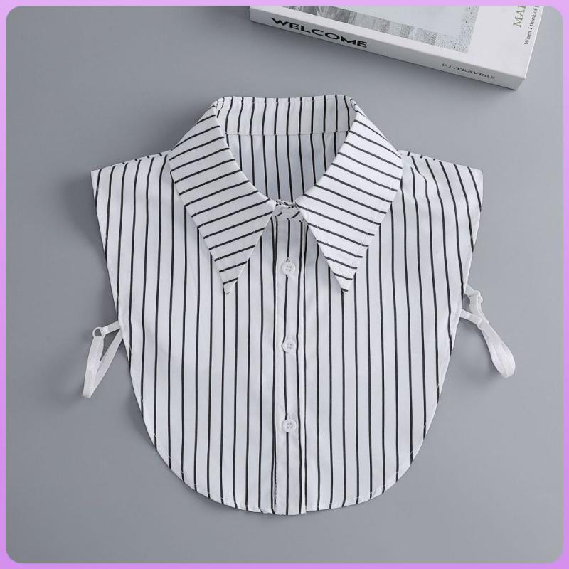 2023 Shirt Fake Collar Lace Black White Shirt Detachable Collar Suit Men Female Shirt Lapel Top Summer Thin Cool Fake Collar