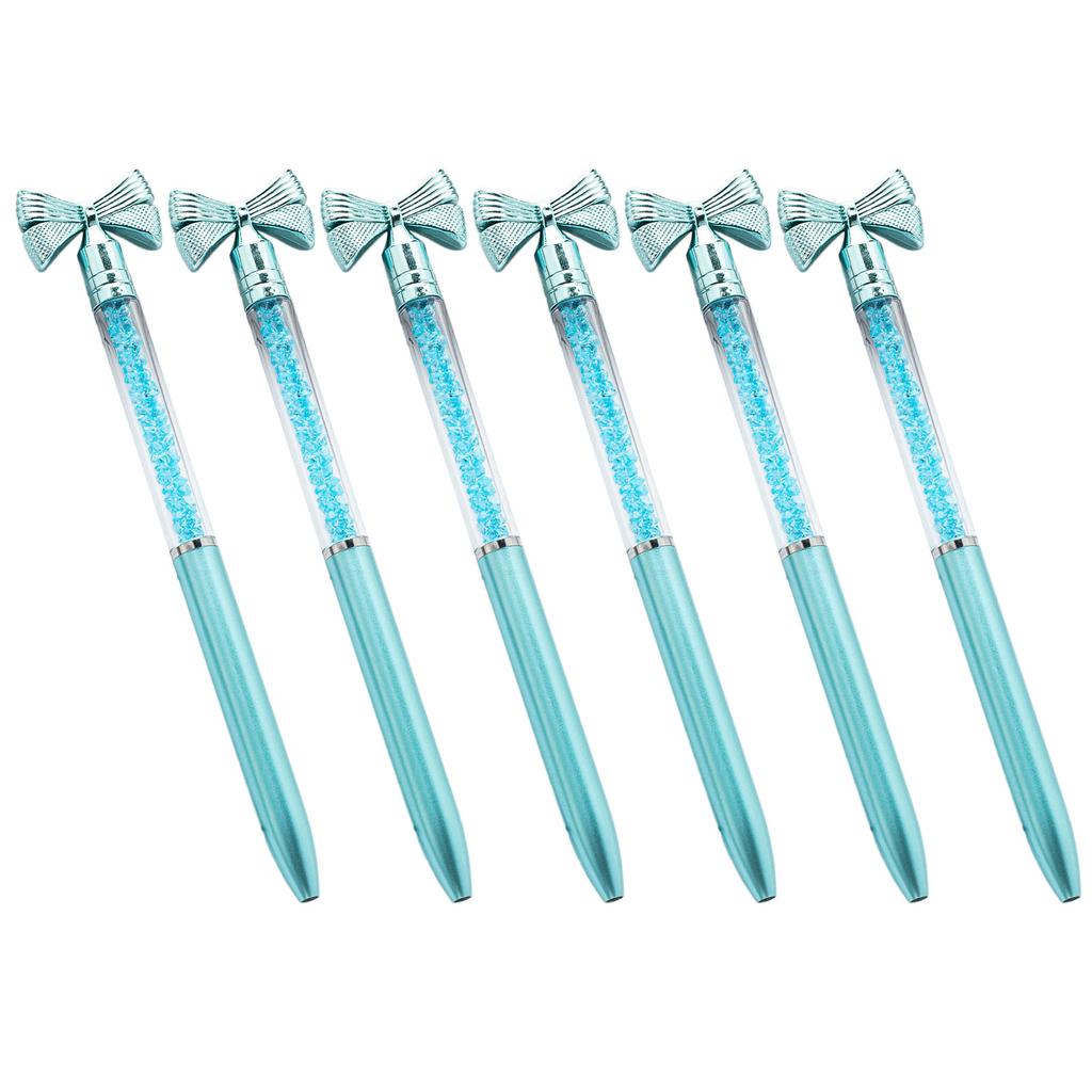 6 шт. шариковая ручка с кристаллами и бусинами, шариковая ручка с бантом, ручка для подписи, гладкая для письма, ручка для входа в отель