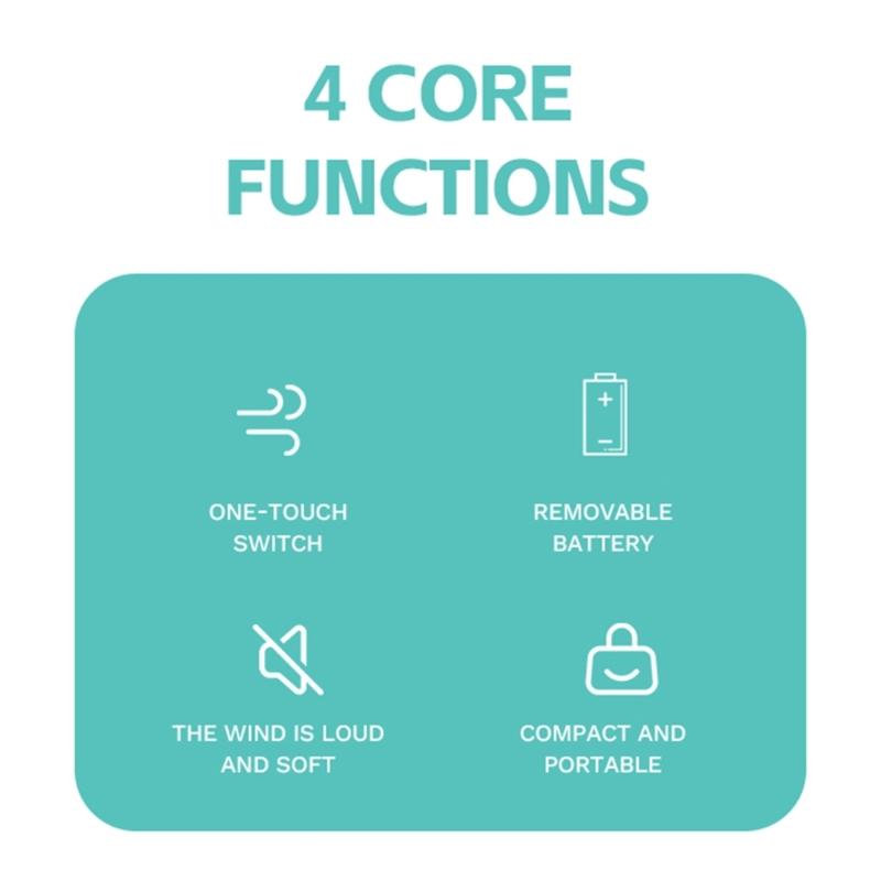 AM4 На батарейках Ручной вентилятор Для использования в помещении и на улице Эргономичная ручка Легкий Для детей Взрослых Для путешествий на открытом воздухе