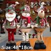 Christmas Ornament Retractable Snowman Reindeer Santa Plaid Standing Home Decor Doll Gift for Kids 2024 New Year Decorations