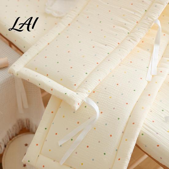 Breathable Cotton Crib Liner Bumper Pad for Newborns Anti-collision Fixed Quilting Stable Toddlers Bed Liner Easy Install Soft Protective