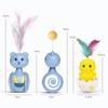 Funny Cat Interactive Toy Tumbler Automatic Swing Toy Cat Funny Balance Car Interactive Kitten Chase Toy with Badminton