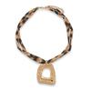 Bohemia Style Starfish Pendant Necklace Charm Leopard Cloth Strip Necklace  Neck Jewelry