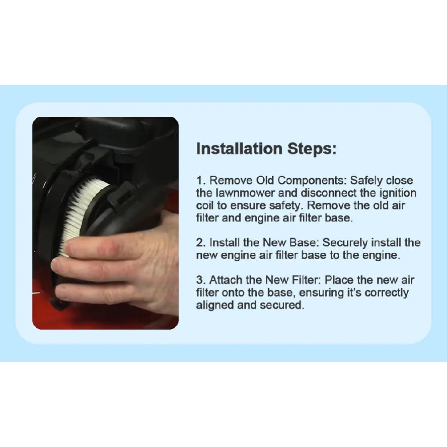 595658 Cleaner Cover with 798452 Filter and 595661 Base for B&S 595661 798452 595658 Lawn Mower Fit for 550E 550EX 575EX 625EX