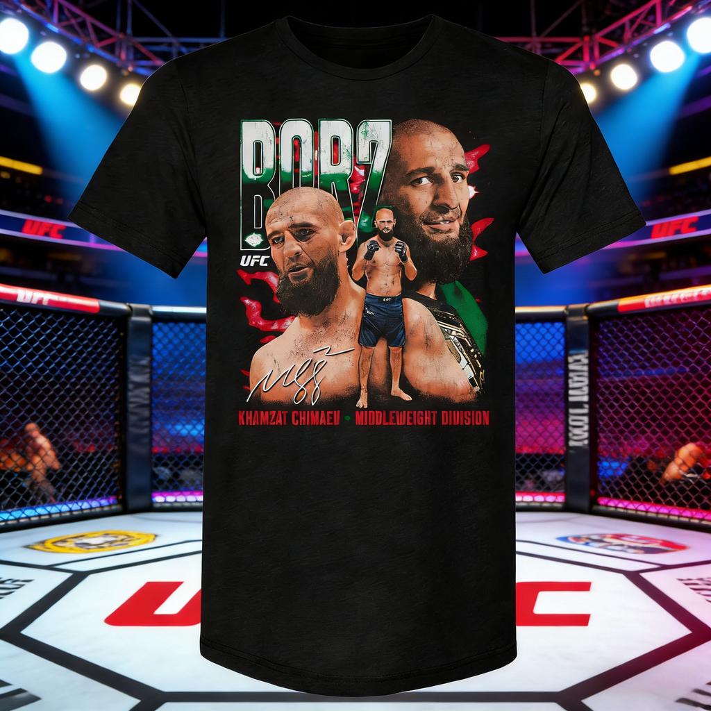 Летняя футболка UFC Хамзат Чимаев 2026 Fighting Graphic Tshirt Женская Спортивная Хлопковая С коротким рукавом Свободная Повседневная Футболка для Фитнеса Унисекс