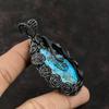 Tibetan Turquoise Pendant Copper Wire Wrapped Pendant Tibetan Turquoise Gemstone Jewelry Handmade Women Pendant Copper Wire Jewelry For Gift