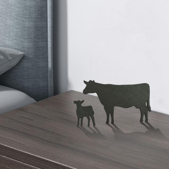 Black Cow Wooden Decoration Farmhouse Rustic Cattle Sign Home Office Living Room Desktop Table Farm Animal Ornament Birthday Christmas Gift