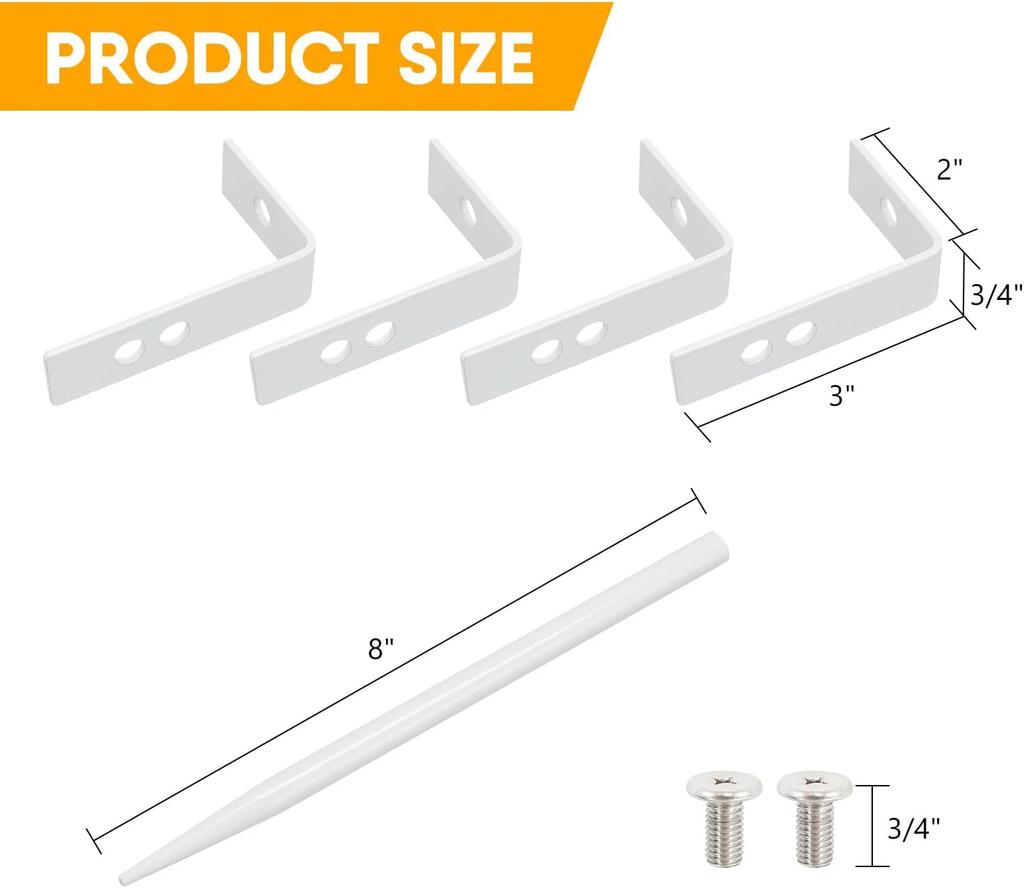 White adjustable anti-rust rain pipe fixing bracket 2 pcs