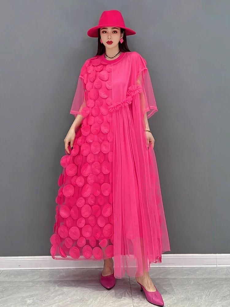 Xitao Однотонное платье в стиле пэчворк WMD5999