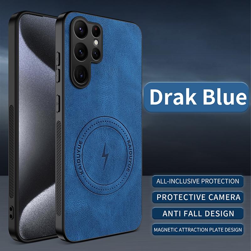 Роскошная деловая овчина для чехла Magsafe для Samsung Galaxy S26 Ultra S26 Pro S25 Edge Plus S24 FE S23 S22 S21 Беспроводная зарядка Защитная крышка для камеры