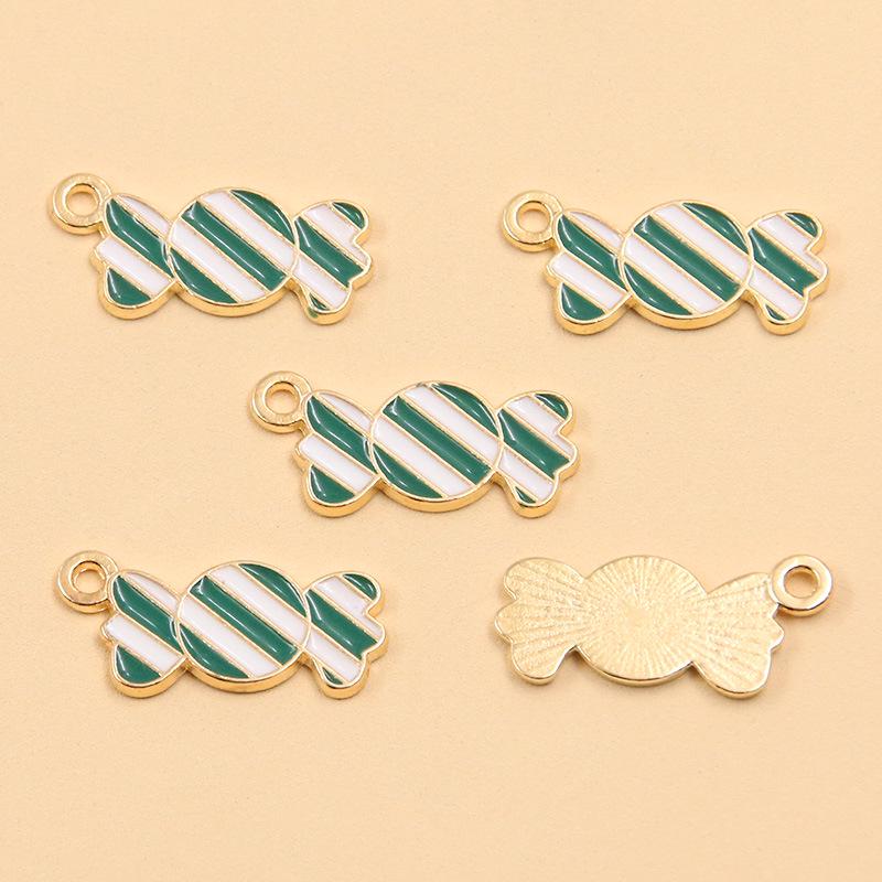 KC Gold Christmas Festival Lollipop Pendant Charms: 3 Styles Colorful DIY Jewelry Accessories