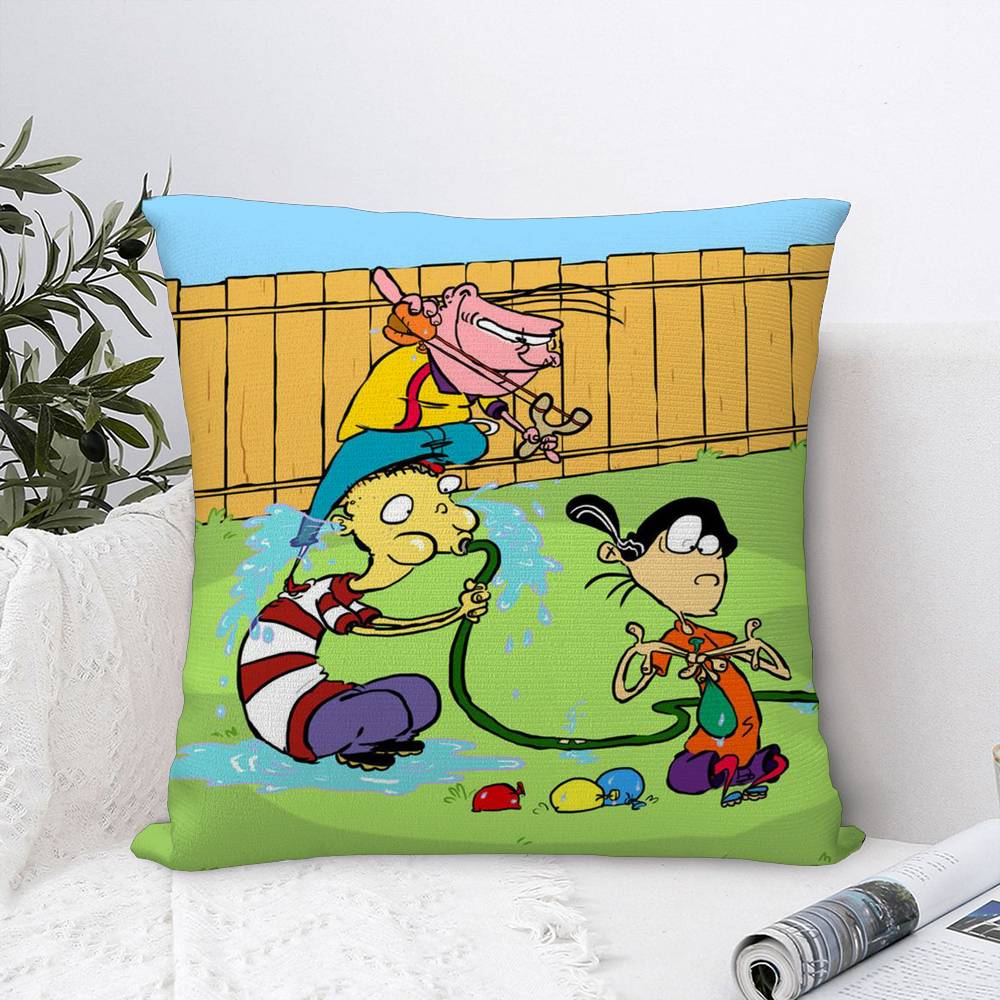 Мультяшная наволочка Ed, Edd n Eddy, плюшевая ткань, мягкая, двусторонняя печать, чехол для диванной подушки, декоративные чехлы для подушек
