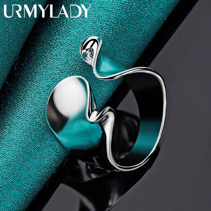 Гладкое кольцо из стерлингового серебра 925 пробы с подвесками MR169