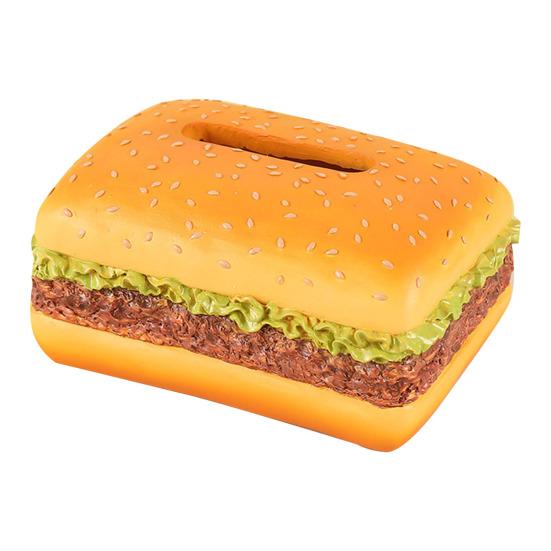 Burger Tissue Box Large Capacity Realistic Looking Hamburger Tissue Storage Box Decorative Paper Towel Dispenser Office Desk Accessories