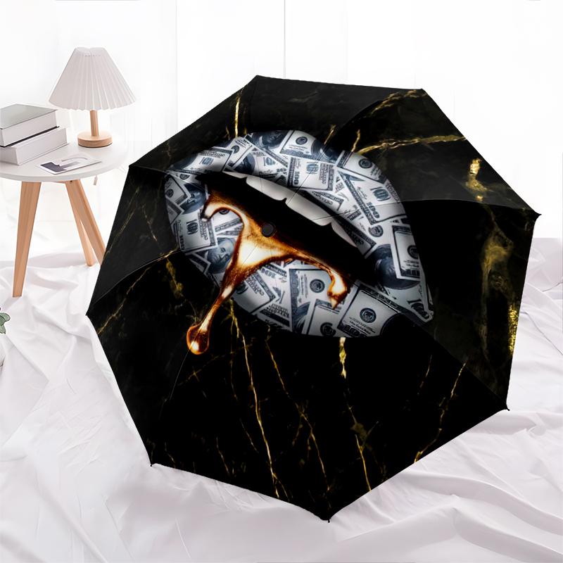 1PC lip theme Umbrella Portable Folding Umbrella Iron Frame Hole Bone Structure Outdoor Home Umbrella A22
