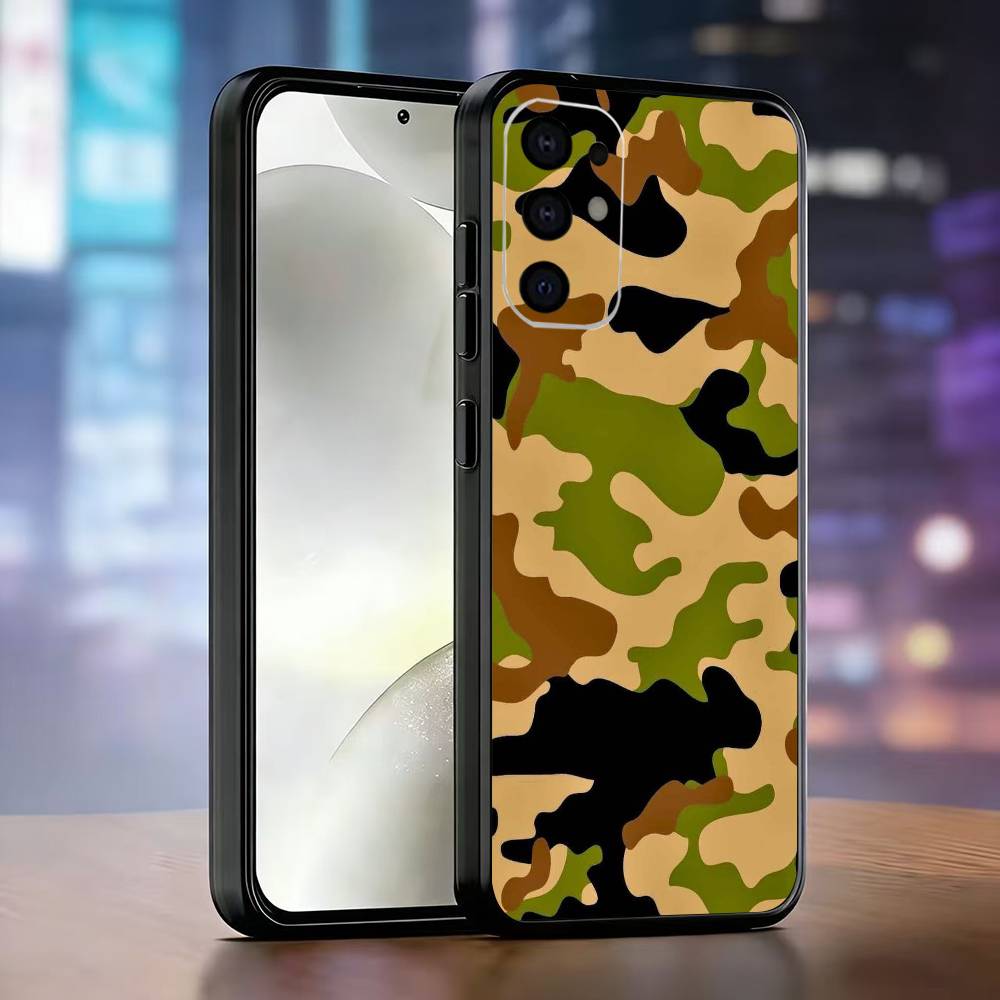 F-Мода C-Камуфляж Чехол для телефона Черный Силикон Мягкий Для Samsung S25,S24,S21,S22,S23,S30,Ultra,S20,Plus,Fe,Lite