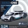 1/24 Scale Benz ONE Sports Diecast Car Model Toy, Pull Back Toy Vehicle with Sound and Light for Kids Toddler Boys Girls Gift Collection
