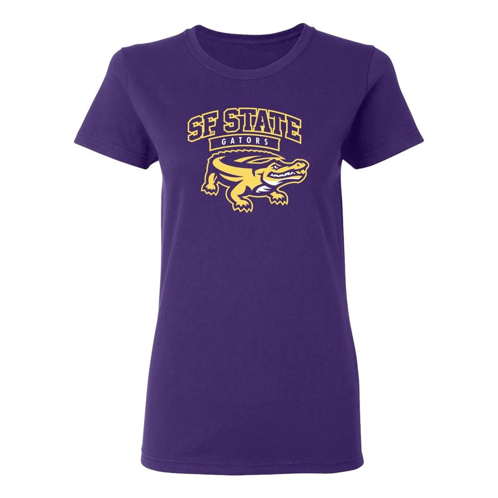 San Francisco State University Gators Arch Logo Women's T-Shirt - Purple