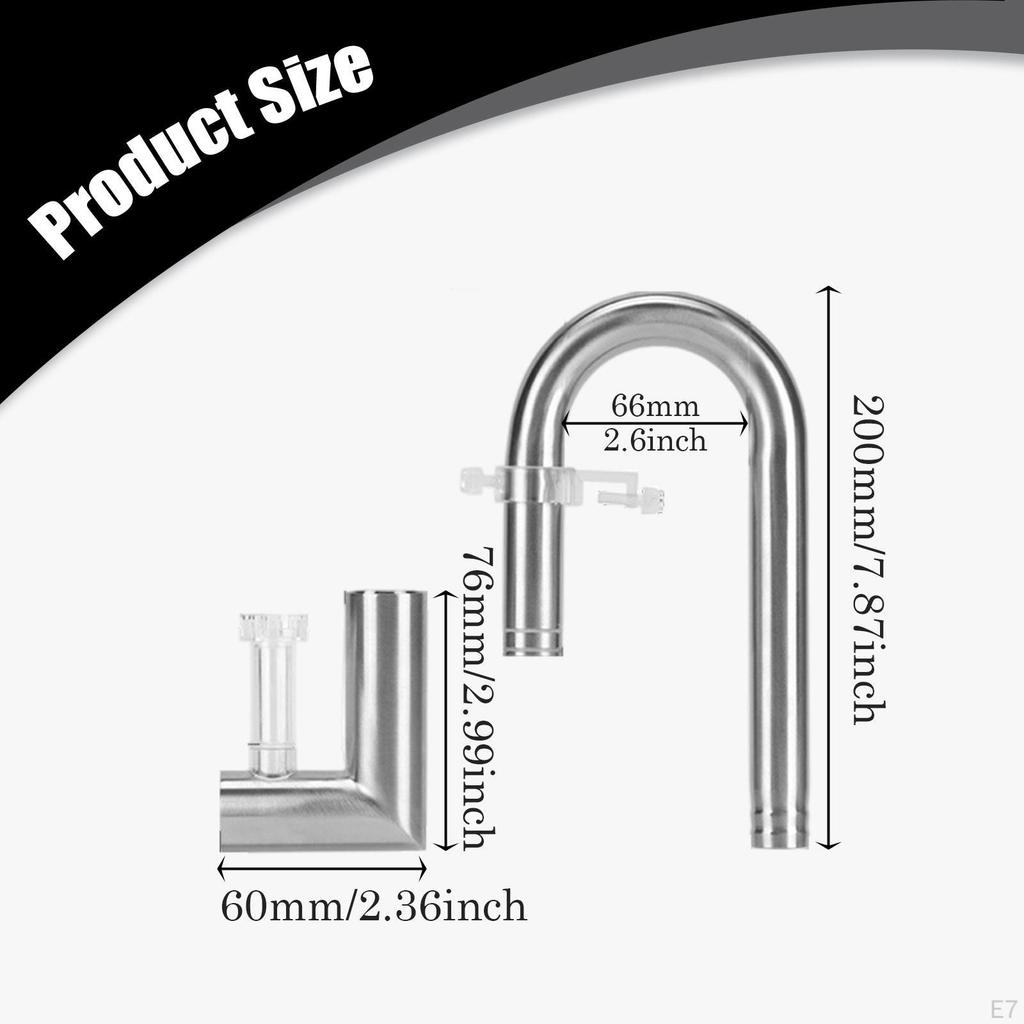 Aquarium Tube Connector for Fish Tank, Water Lily Pipe, Stainless Steel Oil Skimmer, Easy Assembly,