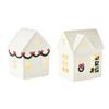 Yousheng Christmas Mini Village House Figurine LED Lighted Winter Resin Town Cottage Tiny Desktop White House Ornament for Home Shelf Cabinet Table