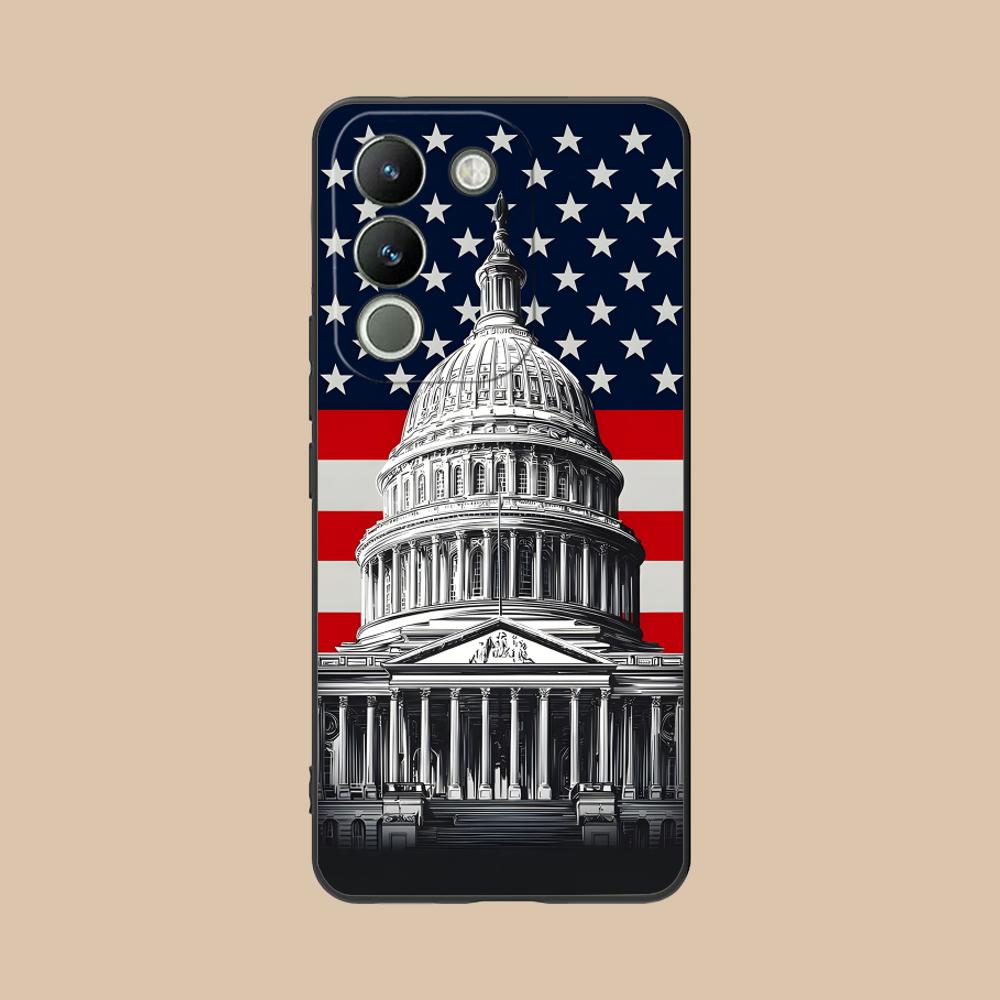 США Флаг Америки Матовый ТПУ Чехол для Мобильного Телефона для VIVO V60 V50 V40 V30 V29 V27 V25 V23 Pro Lite 5G Цветная Печать Обложка