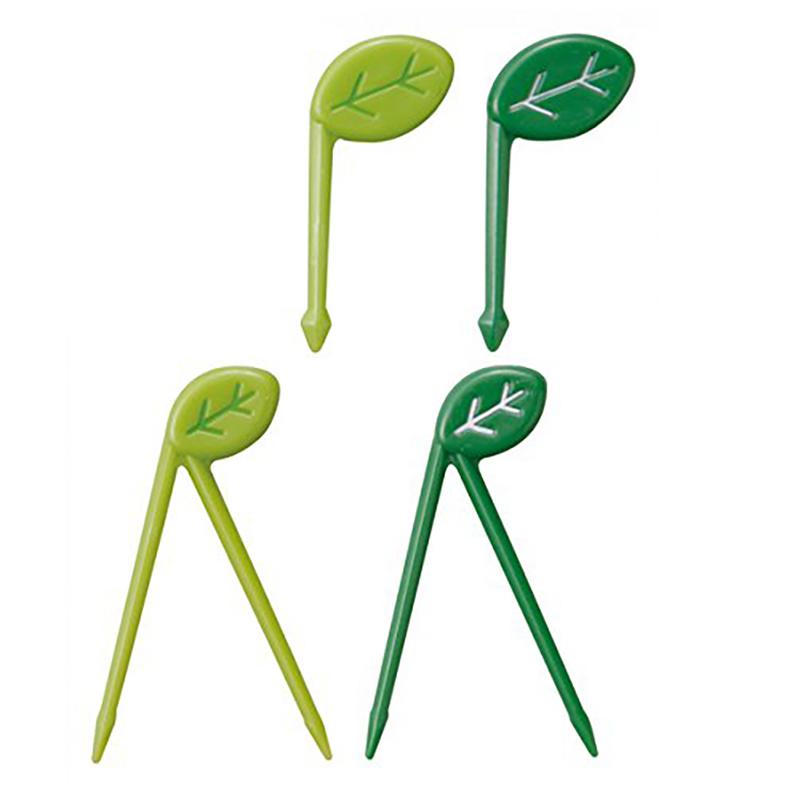 10 шт./компл., вилки с листьями, фруктами, детские закуски, десертные украшения, вилки, зубочистки