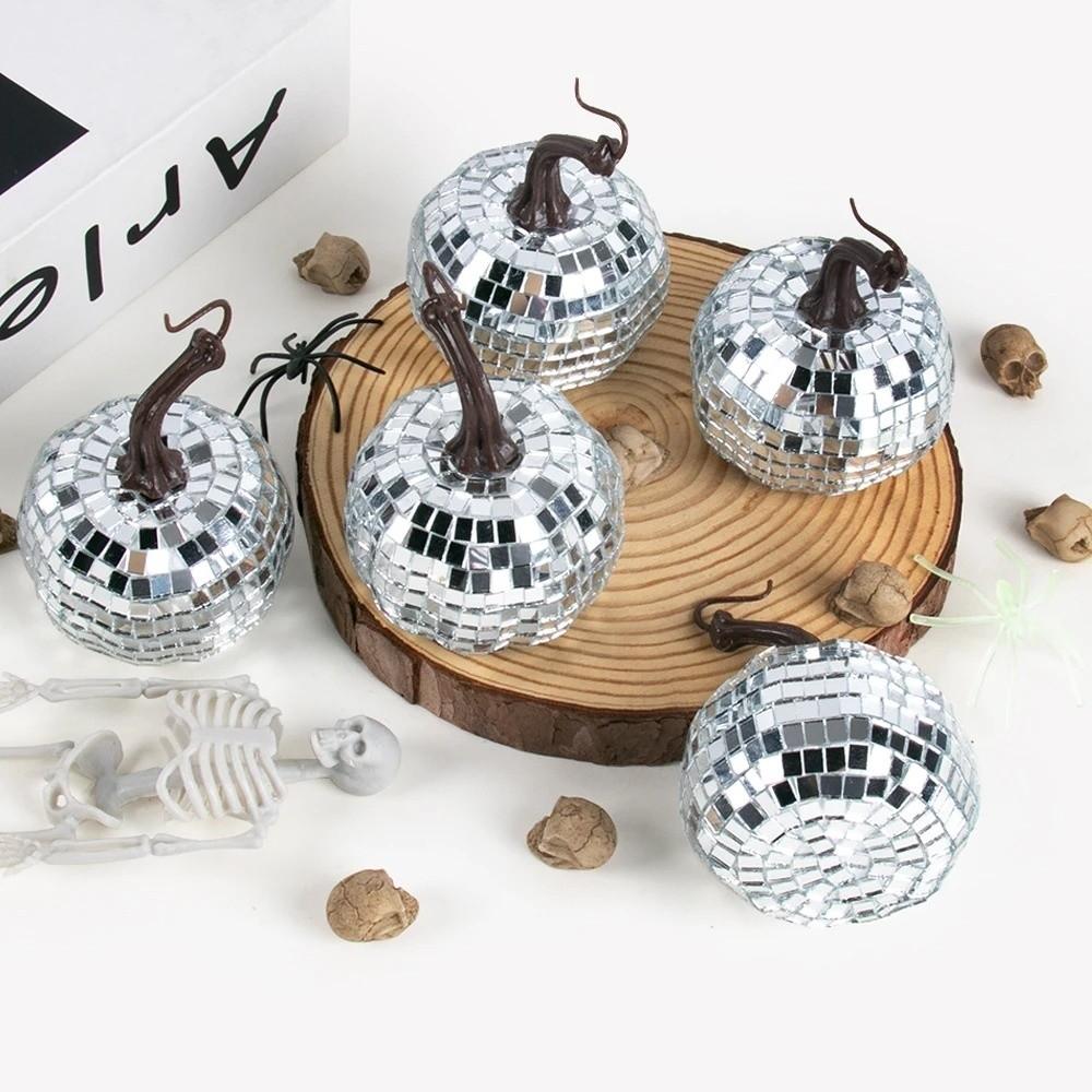 Exquisite Disco Ball Pumpkin Small Size Pumpkin Home Decor Christmas Window Decoration