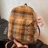 Милый мультяшный рюкзак для женщин в осеннем новом стиле в студенческом стиле, повседневная универсальная клетчатая сумка, мини-рюкзак