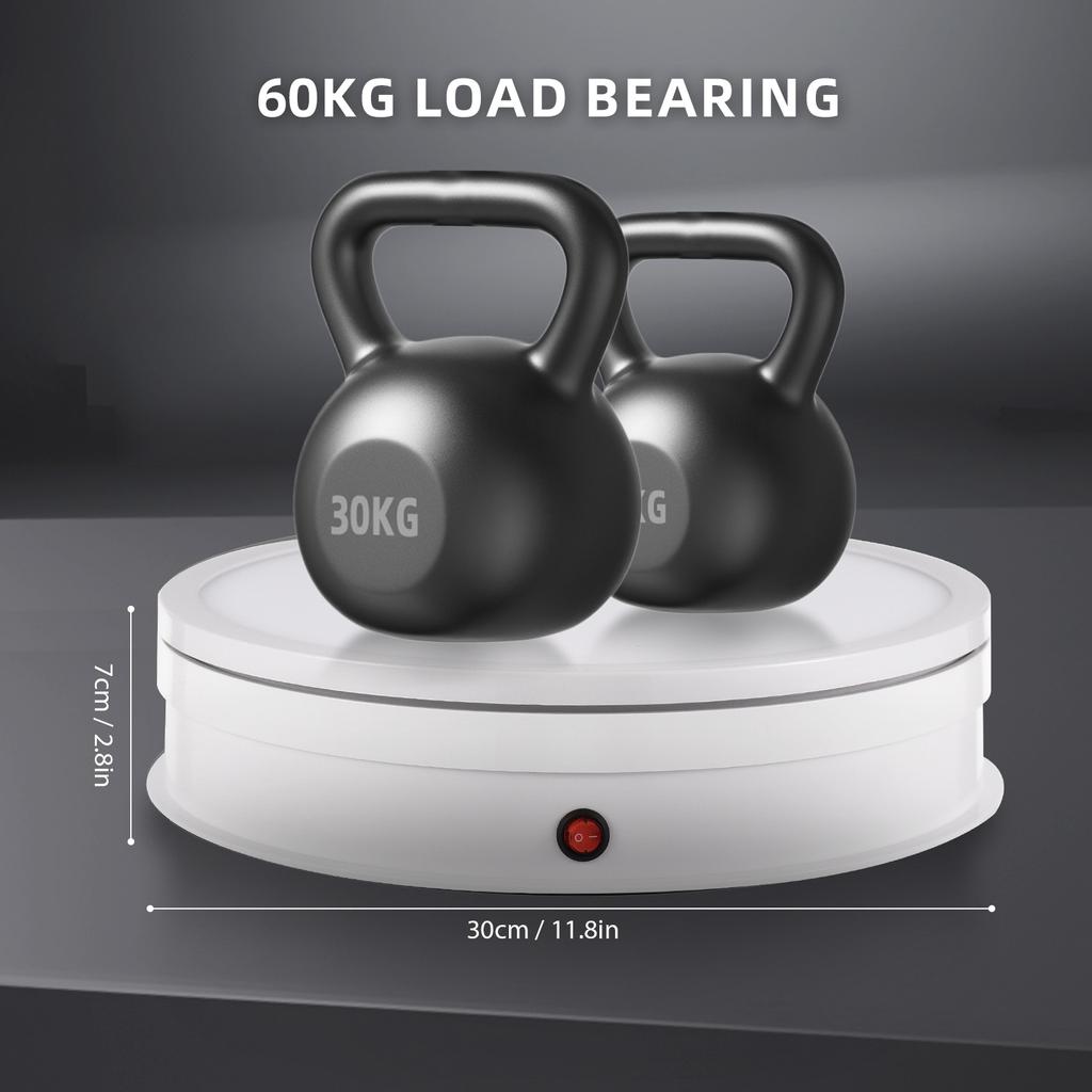 30CM/11.8in Motorized Rotating Display Stand with RGB Light Display Base 360 Degrees Rotatable Electric