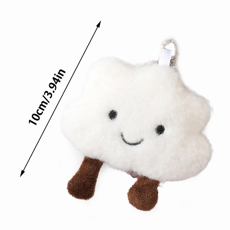 Мультяшный милый белый плюшевый брелок-подвеска в виде облака Kawaii Key Charms Мягкая кукла-игрушка в подарок девочке рюкзак аксессуары украшения