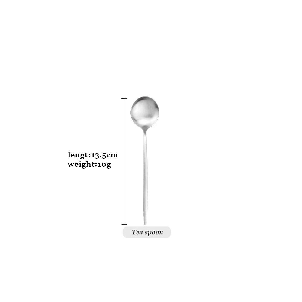 Простой набор столовых приборов, столовые приборы, десертный нож, вилка, длинная ложка для льда, столовые приборы из нержавеющей стали, вечерние столовые приборы, серебряный набор посуды